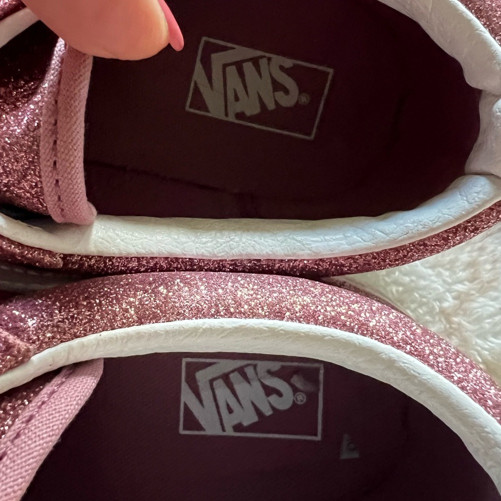 Vans Women's Sparkling Sneakers - Pink and White - Picture 8 of 9